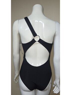 White House Black Market Black Asymm One Piece Swimsuit Size Sm NEW Retail $98